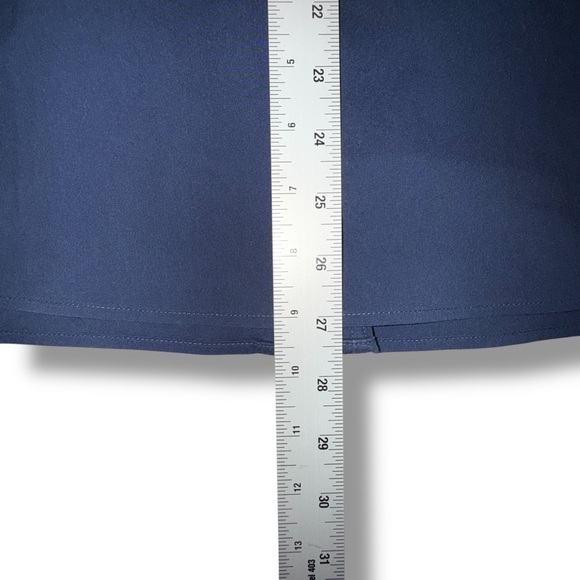 FOXCROFT Gwen Ruffle Non-Iron Stretch Button-Up Sleeveless Shirt Navy 18 - Picture 12 of 13